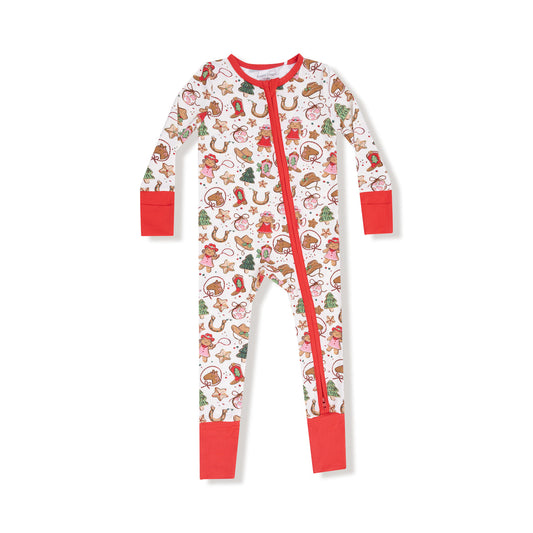 ANGEL DEAR ZIP FOOTIE ROMPER-COWGIRL CHRISTMAS -12-18