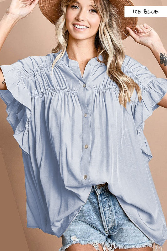 COCO KELLY BUTTON DOWN TOP