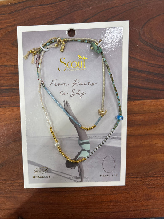 SCOUT MIXED MEDIA WRAP BR/NK- TRANSFORMATION-TURQ-