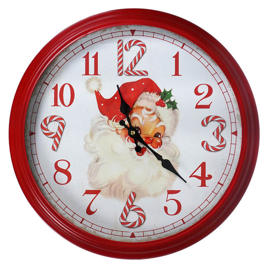 16" METAL BATTERY CANDY SANTA CLOCK