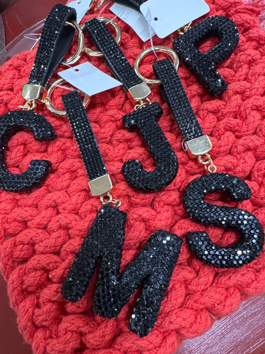 GLITTER KEY FOBS-BLACK