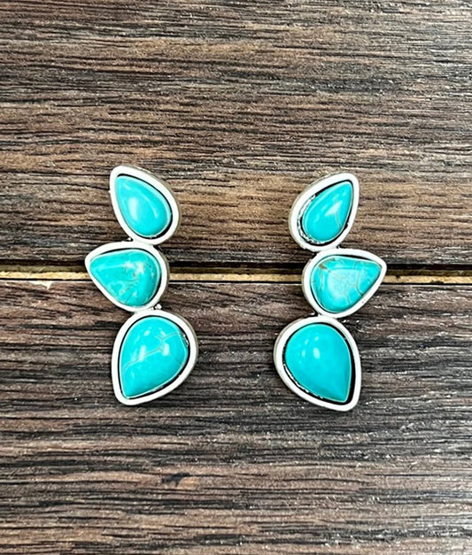 ISAC NAVAJO TURQ/SILVER EARRINGS
