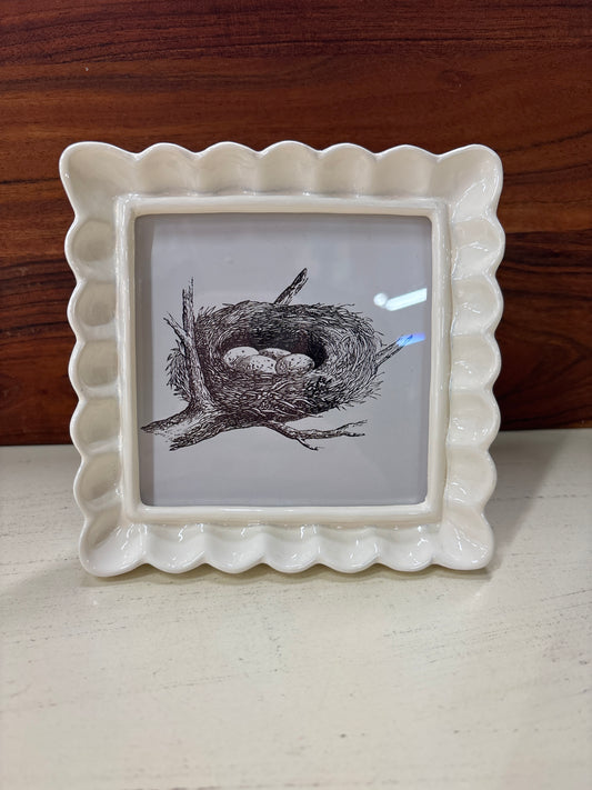 5 1/4 SQUARE RESIN PHOTO FRAME-WHITE