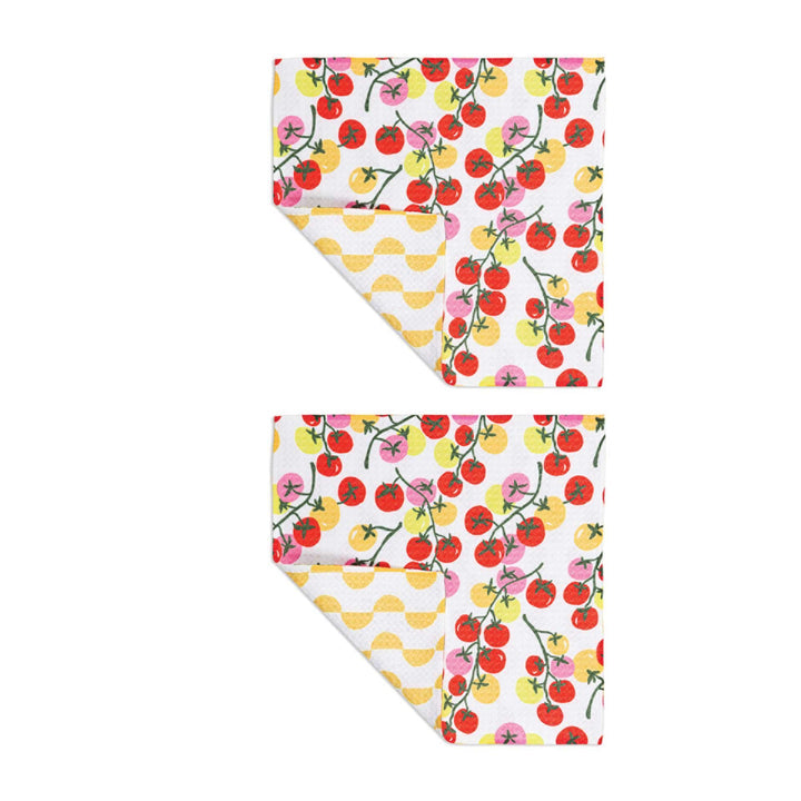 MU KITCHEN VIBE SET OF 2 DISH CLOTHS-CHERRY TOMATO