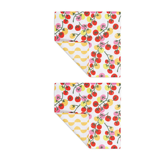 MU KITCHEN VIBE SET OF 2 DISH CLOTHS-CHERRY TOMATO