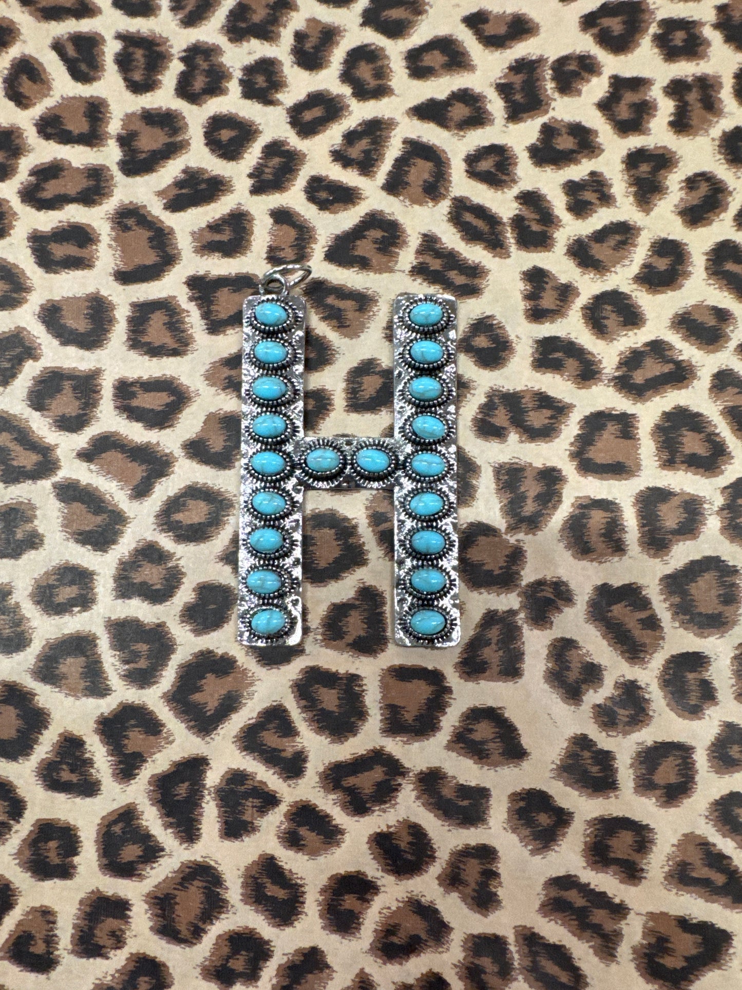 SILVER TURQ INITIL CHARMS