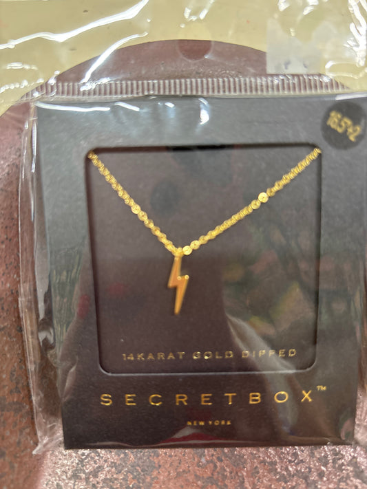 SECRET BOX GOLD NECKLACE-LIGHTENING BOLT