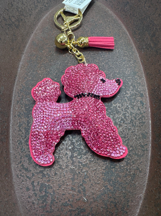 PUFF GLITTER KEY CHAIN-POODLE