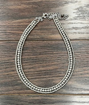 ISAC HANDMADE SILVER NAVAJO BEAD NECKLAC