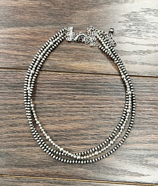 ISAC HANDMADE SILVER NAVAJO NECKLACE