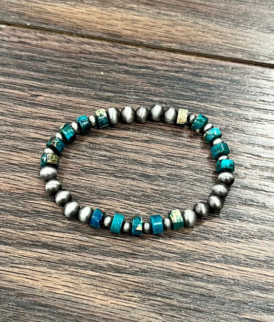 ISAC GEMSTONE STRETCH TURQ BRACELET