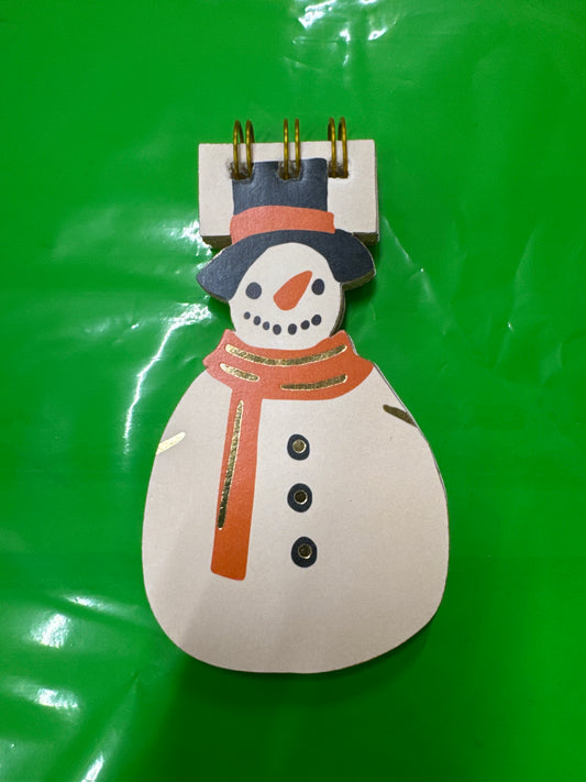 HANDMADE DIECUT SNOWMAN NOTEBOOK