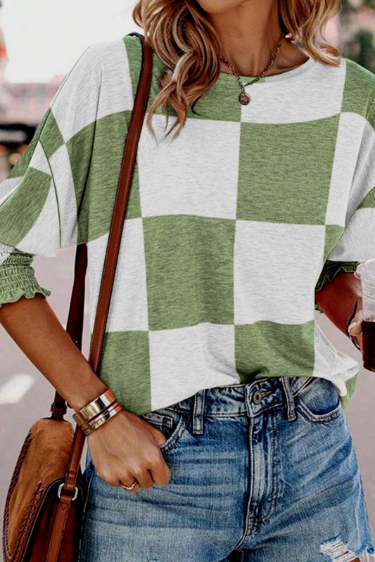 GREEN MIX CHECKERED PRINT SHIRT-XL