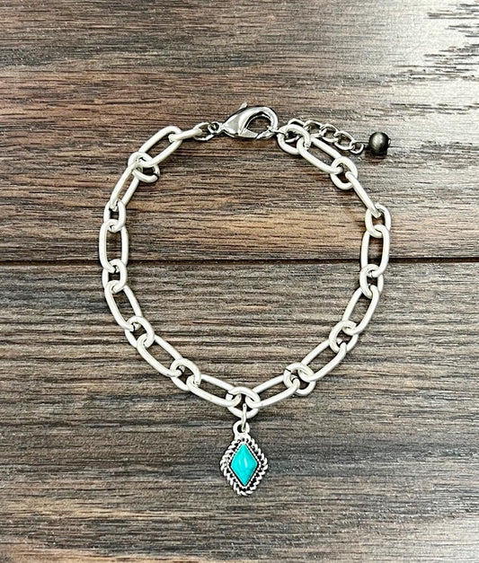 ISAC ADJUSTABLE TURQ ANKLET