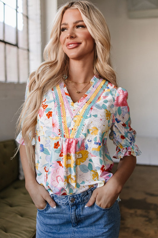 BOHO FLOWER PRINT TOP