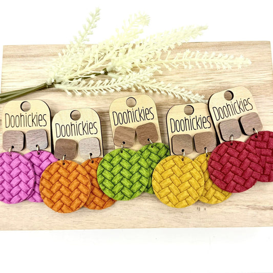 DOOHICKIE- WALNUT & BOLD FALL BOX BRAIDED EARRINGS