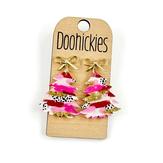 DOOHICKIES BRIGHT STROKE FESTIVE TREE EARRINGS-DALMATION