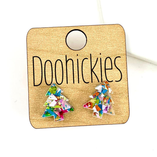 DOOHICKIES-15MM TEAK CHUNKY GLITTER TREE-TEAL