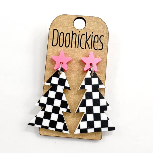 DOOHICKIES-METALLIC PINK/B&W CHECKERED TREE