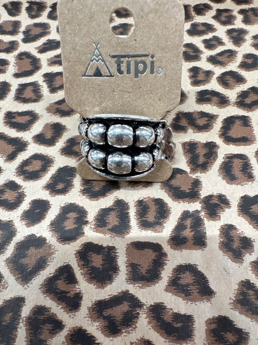 TIPI SILVER BALL STRETCH RING