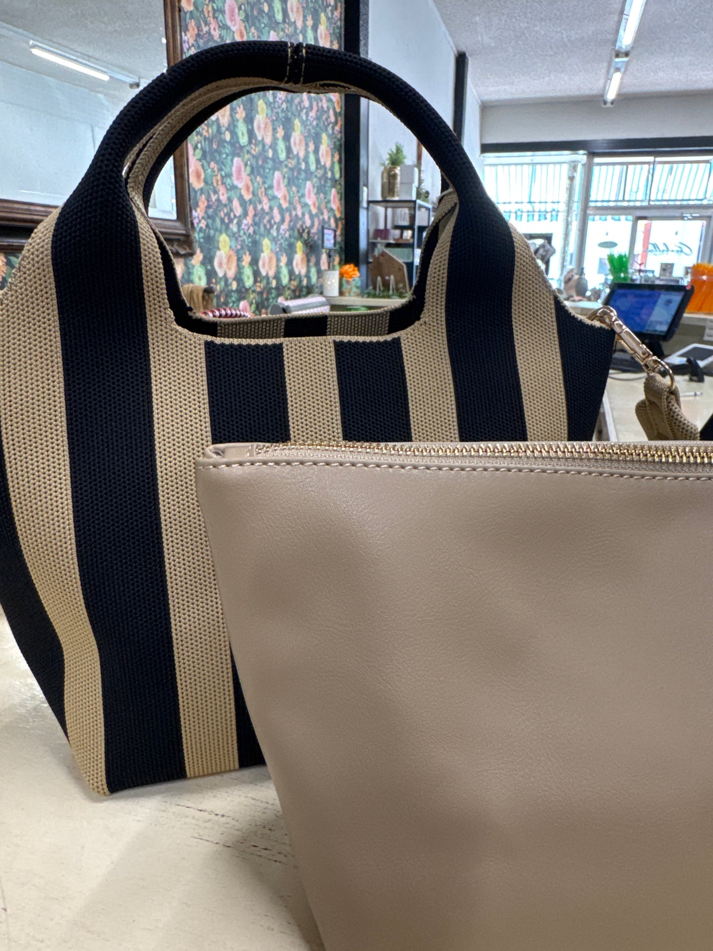 SHIRALEAH-ROBBIE MINI TOTE-BLK/TAN