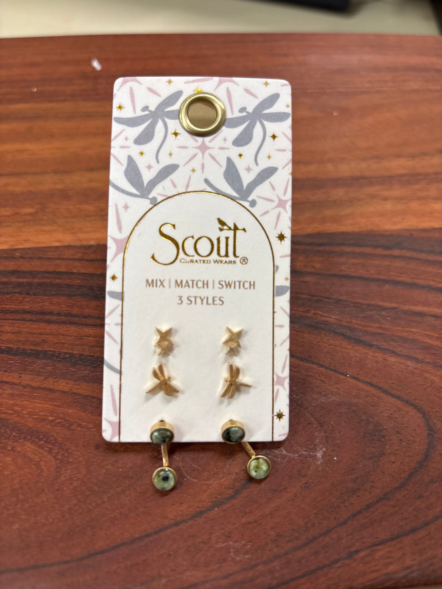 SCOUT STUD TRIO EAR JACKET-AFR-TURQ-GOLD