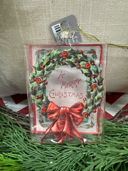 4.5" VINTAGE CHRISTMAS WISH ORNAMENT-WRE