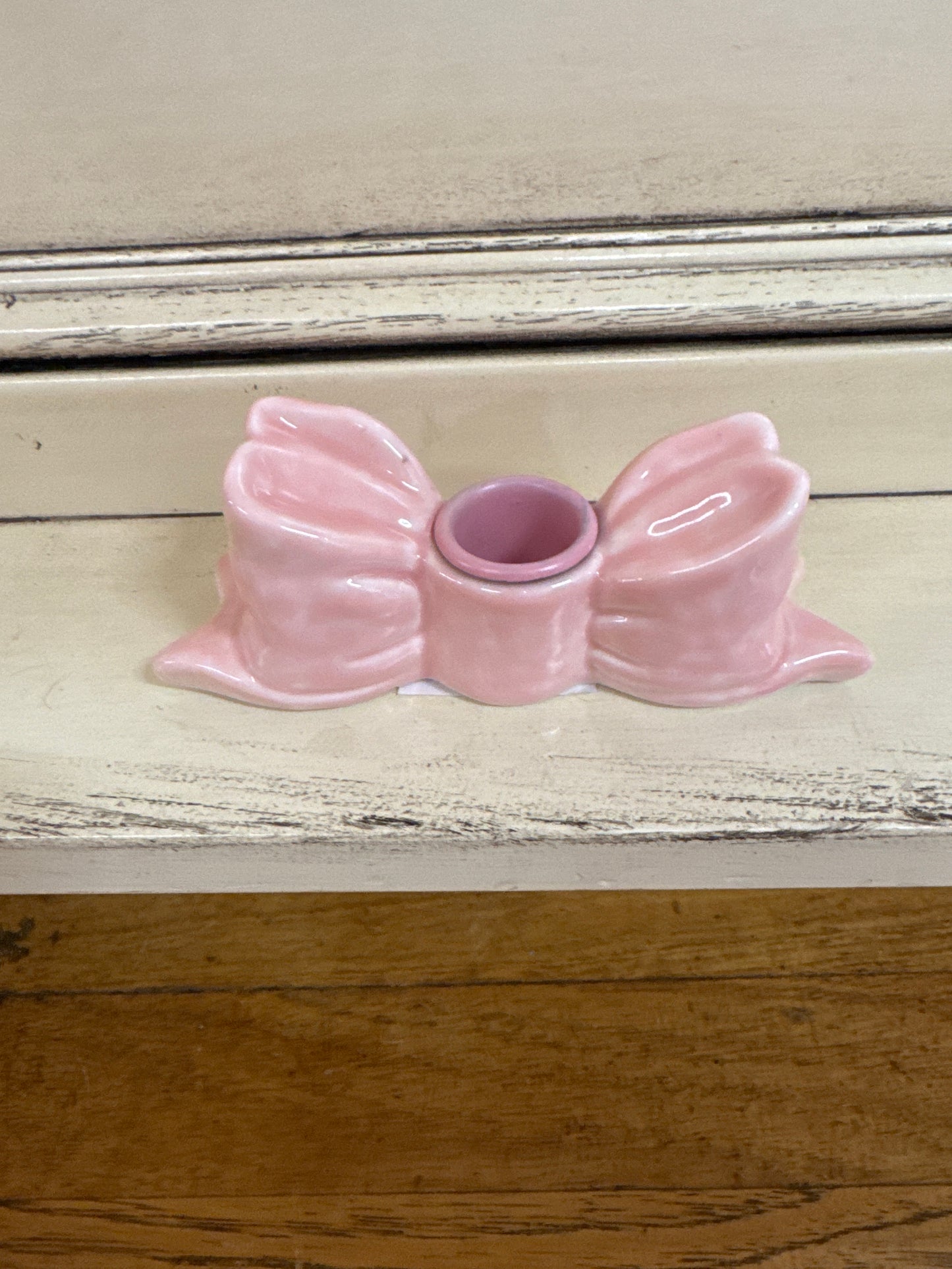 5"X2" STONEWARE BOW TAPER HOLDER