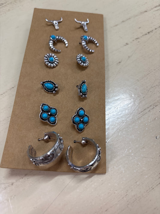 TIPI SMALL SILVER HOOPS/HORNS EARRINGS