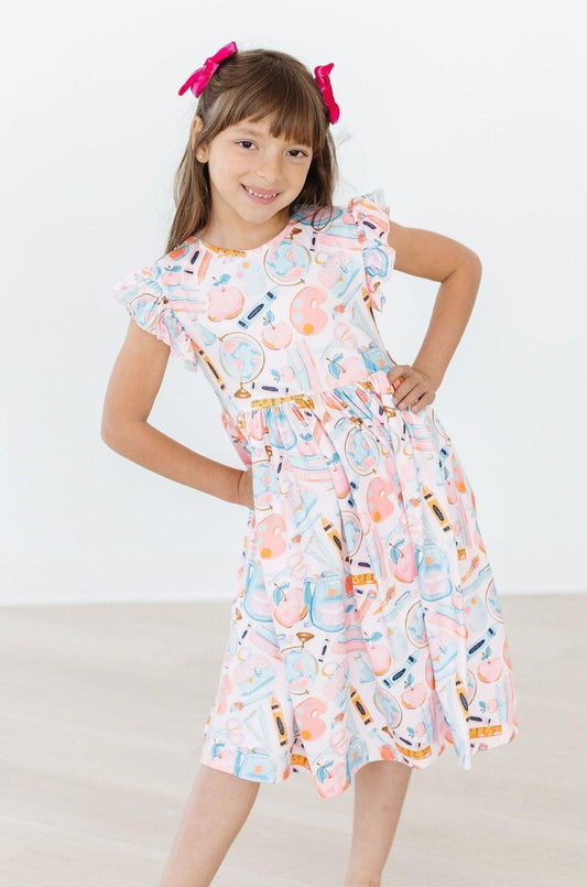 MILA & ROSE S/S TWIRL DRESS FLUTTER SLEEVE-CLASS ACT