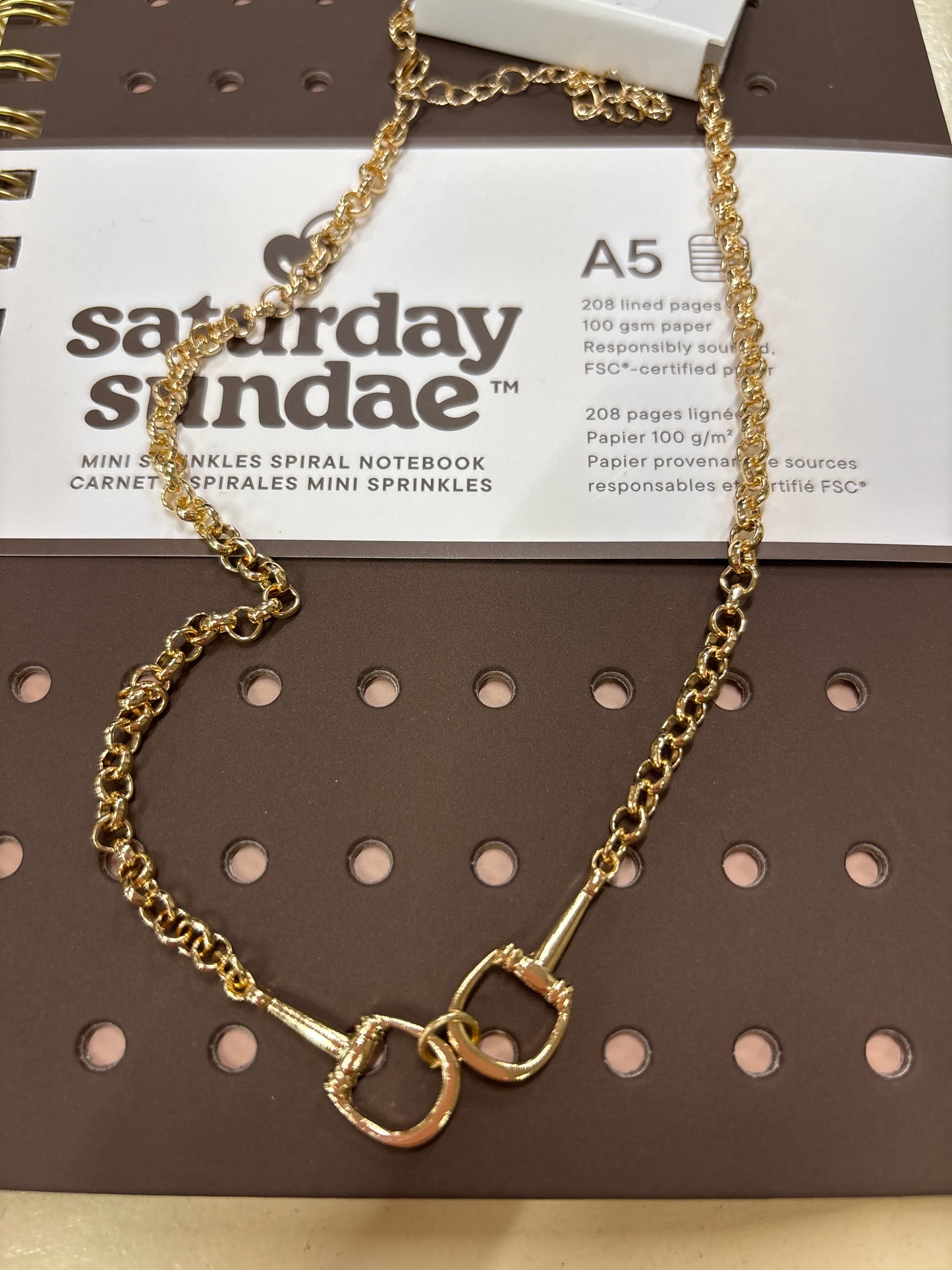 16" GOLD BIT LINK  NECKLACE