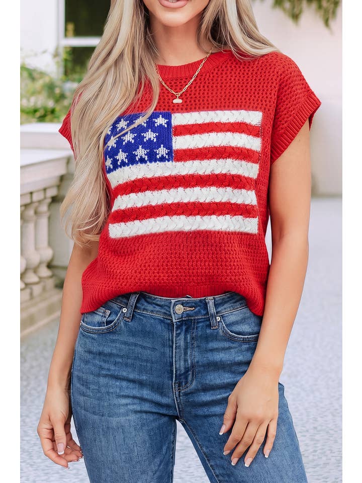 LITTLE DAISY CLOSET SWEATER W/FLAG