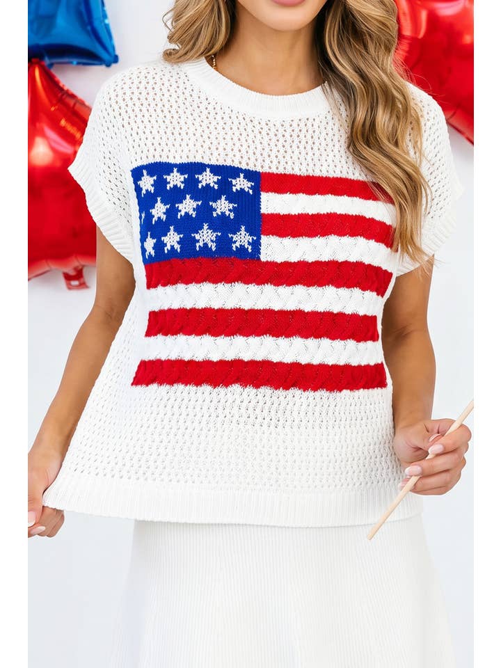 LITTLE DAISY CLOSET SWEATER W/FLAG