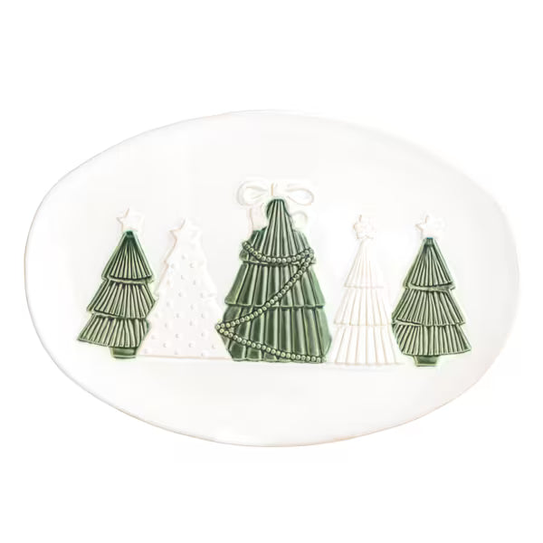 MUD PIE WHITE XMAS TREE PLATTER