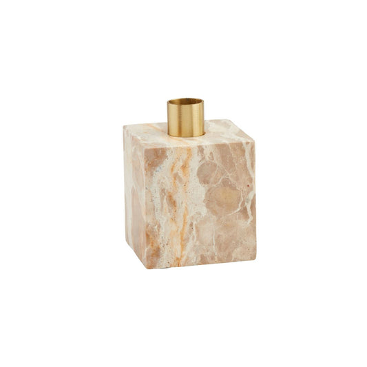 MUD  PIE- TAN MARBLE TAPER HOLDER