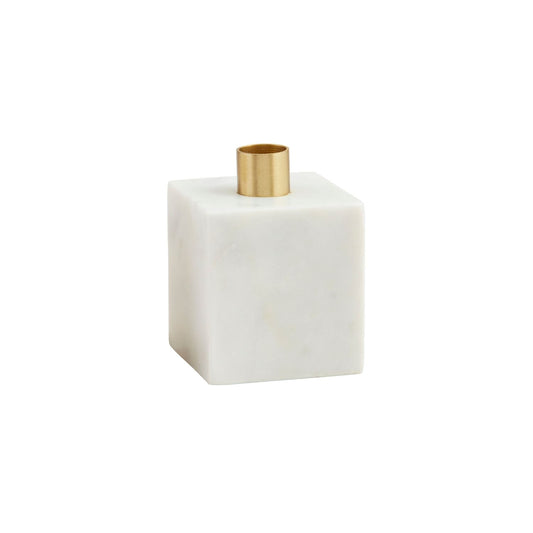 MUD PIE- WHITE MARBLE TAPER HOLDER