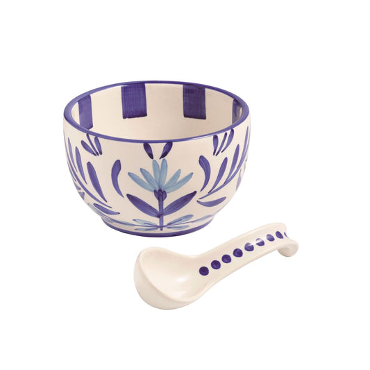 MUD PIE- BLUE FLORAL SALSA TIDBIT SET