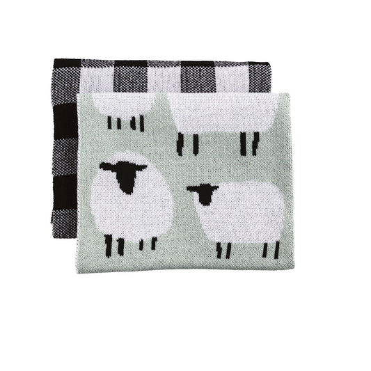 MUD PIE- SHEEP FARM KNIT TOWEL SET