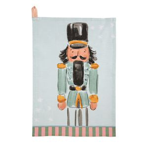 MUD PIE-BLUE NUTCRACKER PRINTED TOWEL