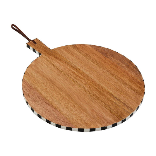 MUD PIE ROUND BISTRO CHECKED BOARD