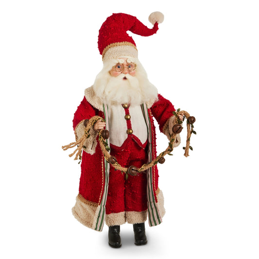 RAZ 21 INCH STANDING SANTA WITH SLEIGH BELLS
