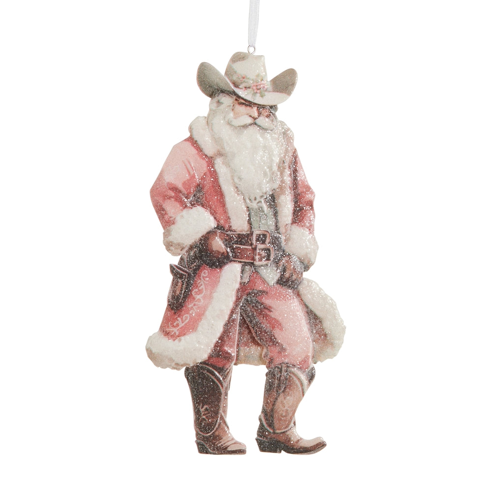 RAZ 7 INCH COWBOY SANTA ORNAMENT