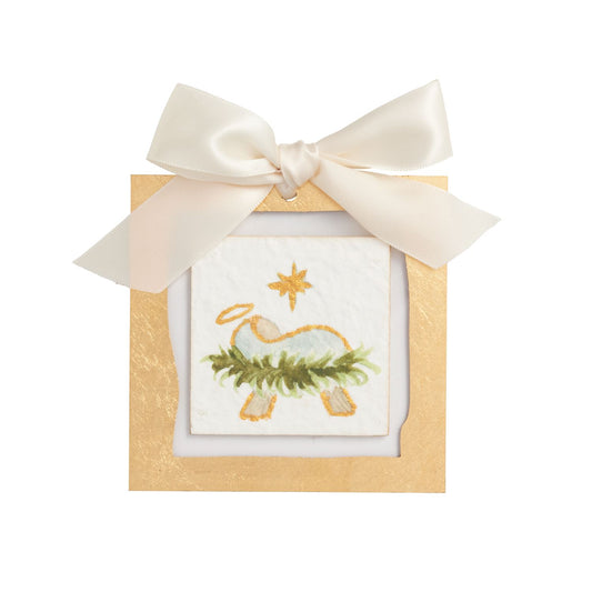 MUD PIE BABY JESUS GOLD ORNAMENT