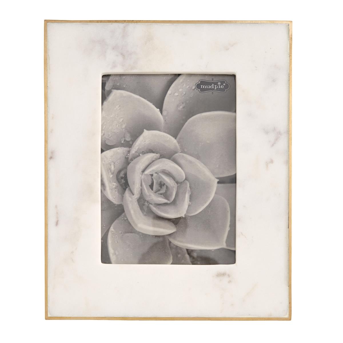 MUD PIE- 4X6 MARBLE & GOLD FRAME