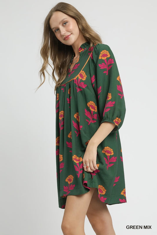 UMGEE GREEN MIX DRESS