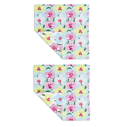 MU KITCHEN VIBE SET OF 2 DISH CLOTHS-ORCHIDS