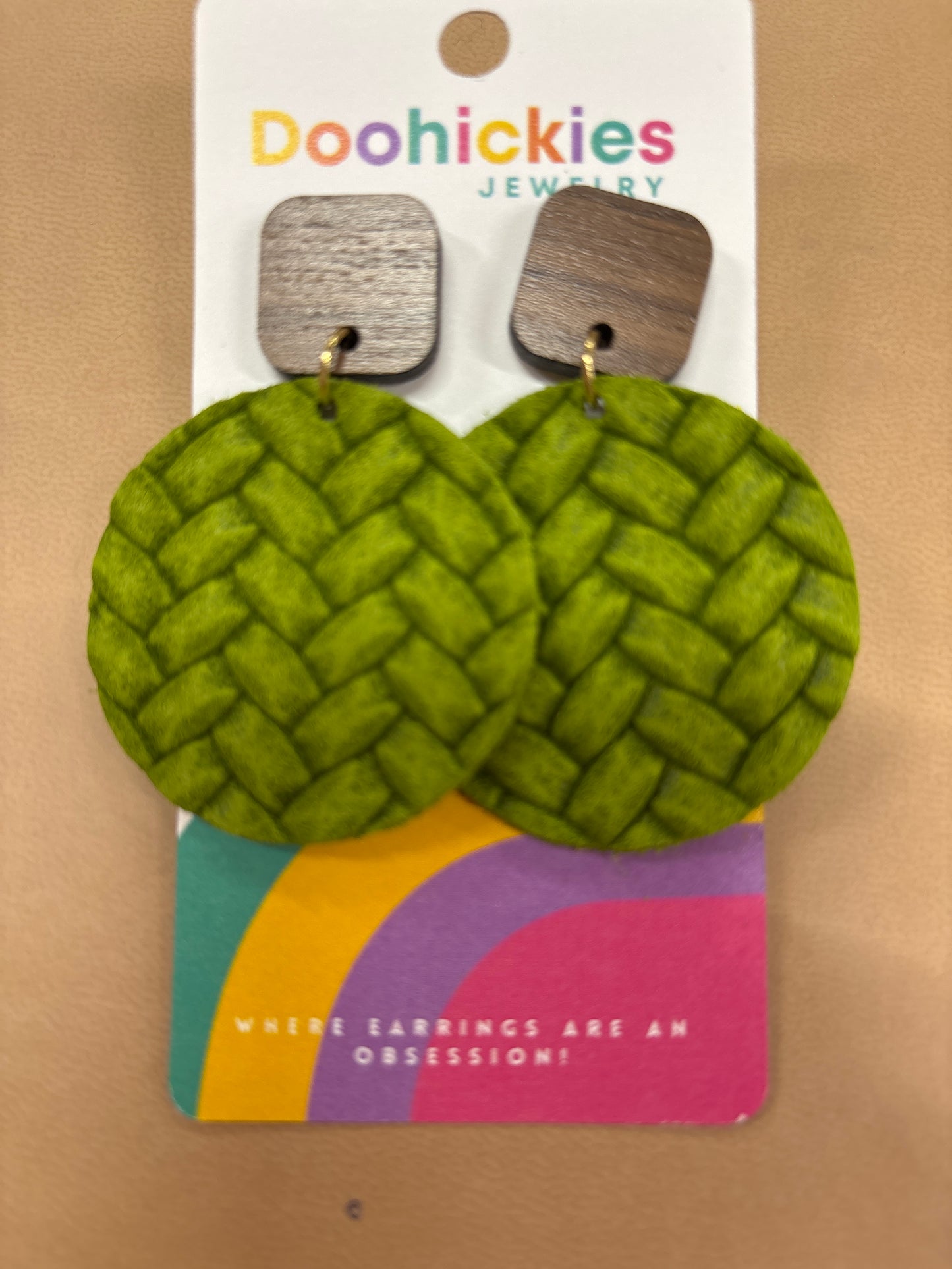 DOOHICKIE- WALNUT & BOLD FALL BOX BRAIDED EARRINGS