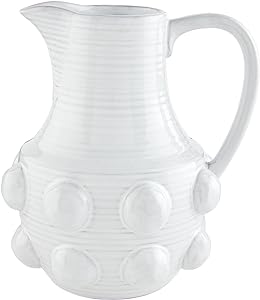 MUD PIE RAISED DOT WHITE PITCHER