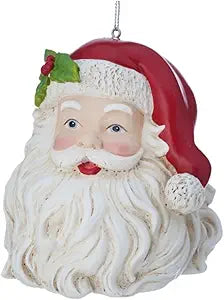 4" RESIN SANTA HEAD ORNAMENT