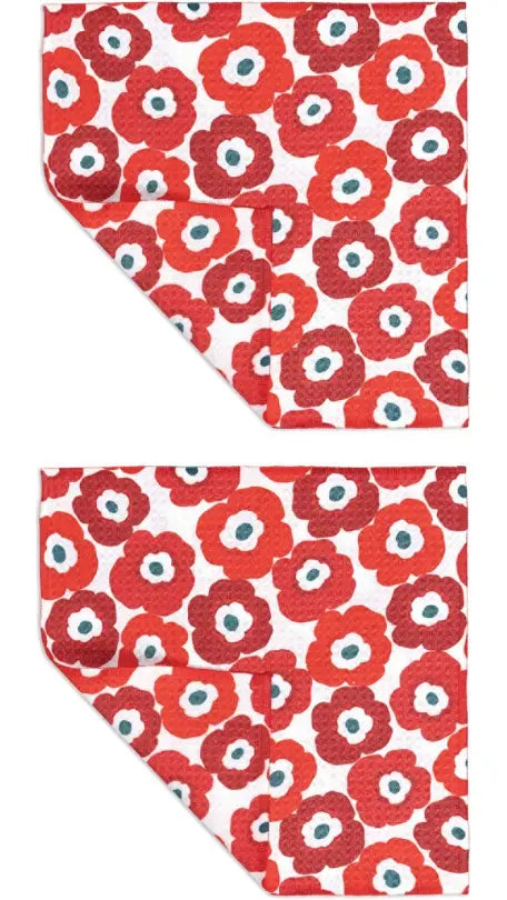 MU KITCHEN VIBE SET OF 2 DISH CLOTHS-POPPY FIELDS